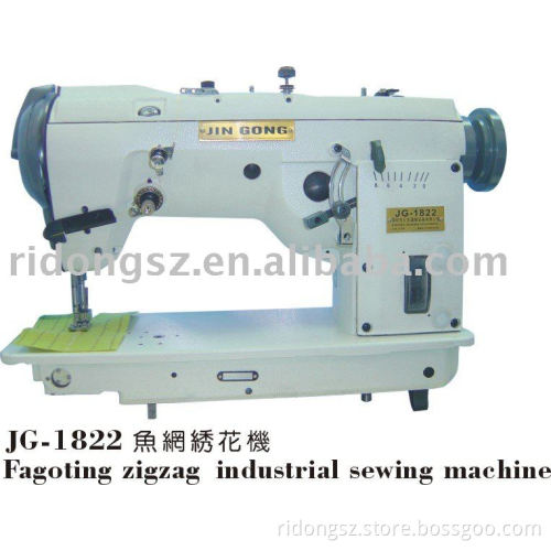 Industrial fagotting zigzag machine